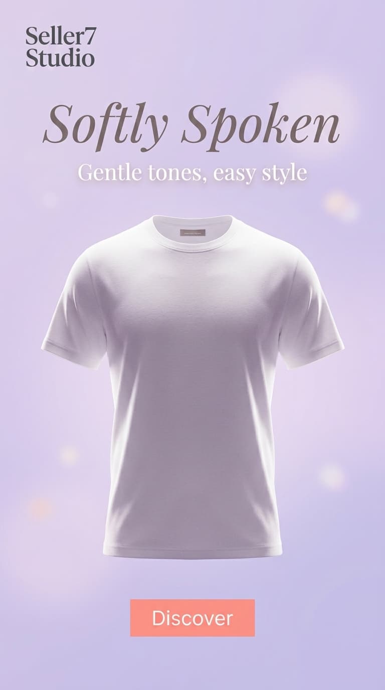 AI-generated pastel soft style product photo of a white t-shirt for an online store listing